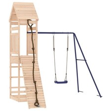 Swing Set Outdoor Backyard Wooden Playground Equipment for Kids Age 3-8 vidaXL