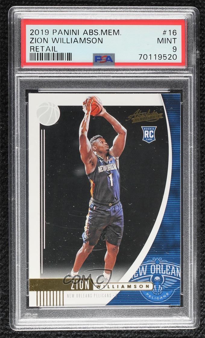 2019-20 Panini Absolute Memorabilia Retail Zion Williamson #16 PSA 9 MINT 3o2