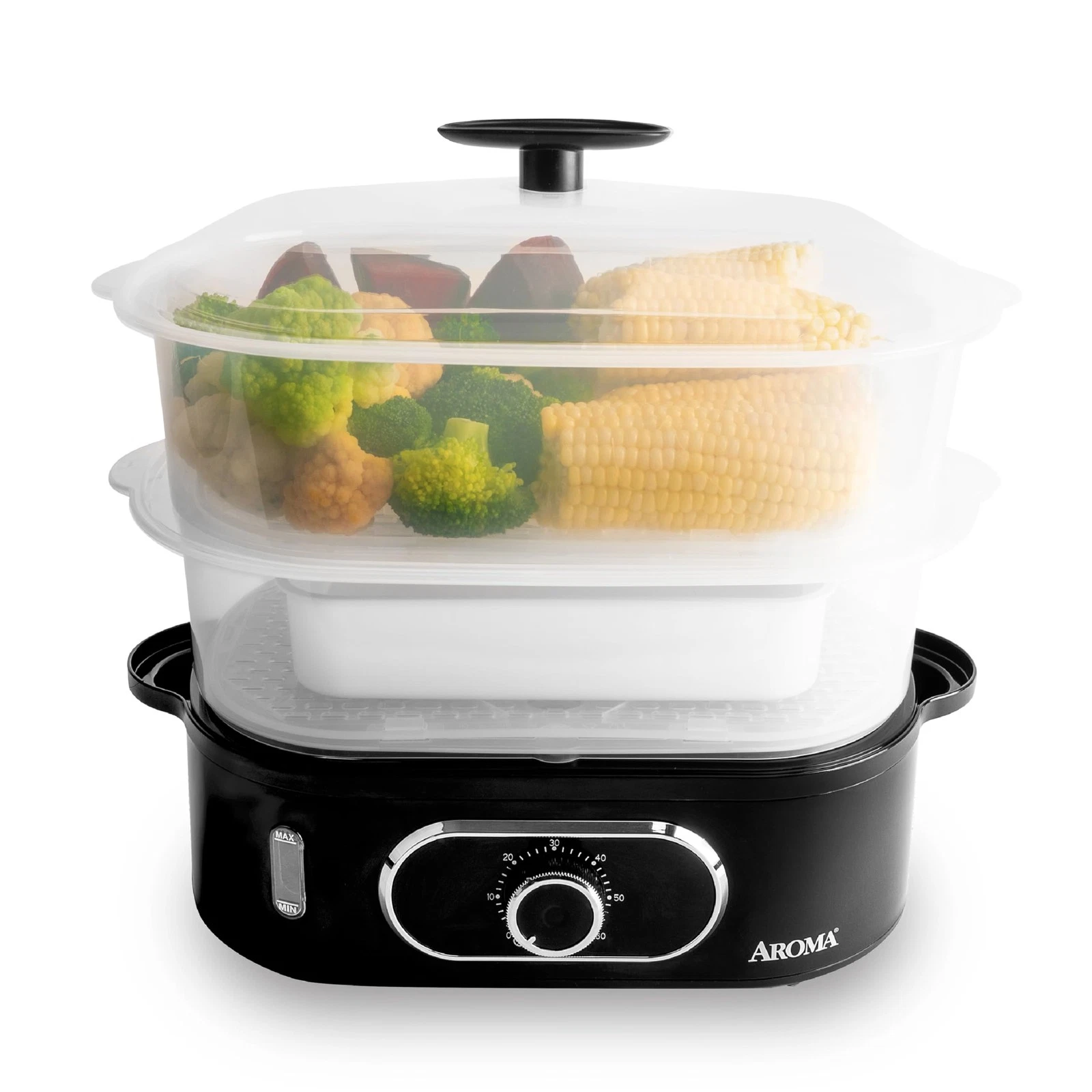 ® Double Food Steamer Basket and Electric Rice Steamer with Easy-Read Water L...