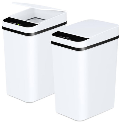 Bathroom Trash Cans with Lid 2 Pack 2.2 Gallon Touchless Automatic Motion Sensor
