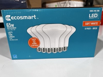 EcoSmart BR30  65W Equivalent Dimmable LED Light Bulbs Soft White (6 Pack)