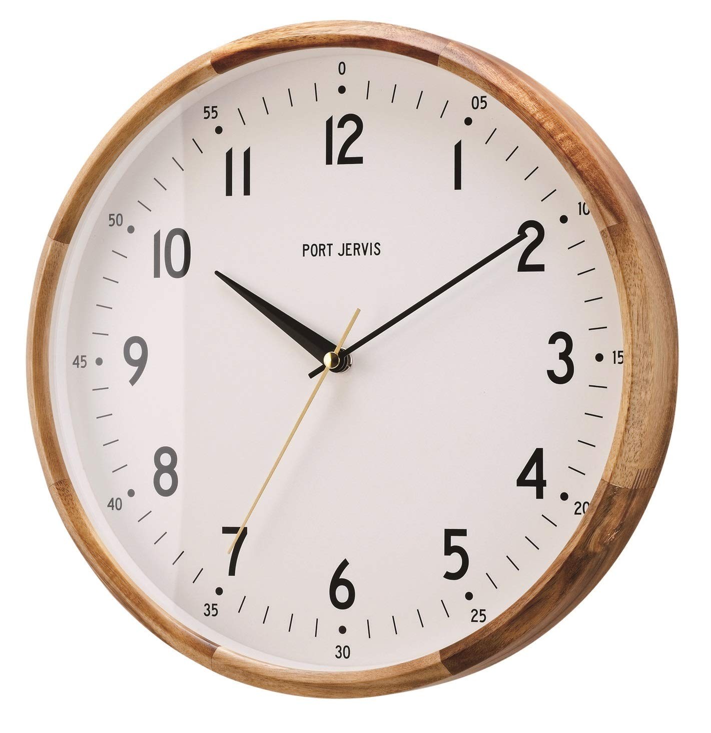 Interform Germain CL-4061WH Radio-Controlled Wall Clock, White, Wood, Gold, 30cm