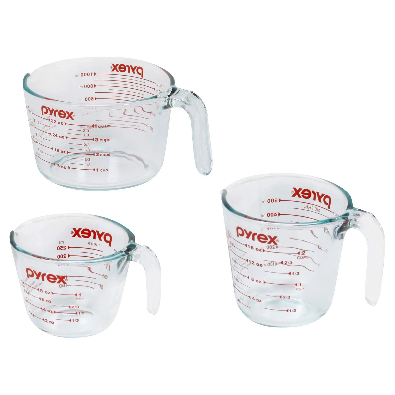 Pyrex Glass Measuring Cup Set (3-Piece, Microwave and Oven Safe),Clear
Opens in a new window or tab