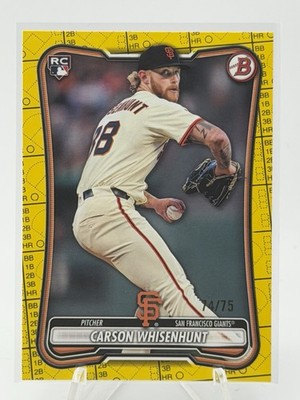 2026 Bowman Baseball Carson Whisenhunt #16 RC Yellow Pattern Rookie /75