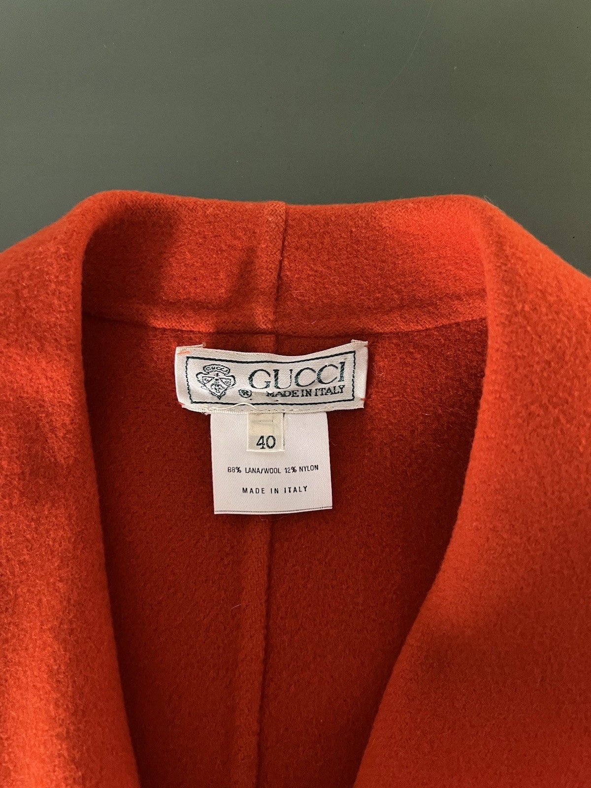 167 Vintage Gucci red wool pea coat, dolman sleeve, med/heavy weight size 40 image 5