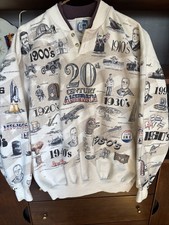 Vintage 90s Art Unlimited AOP Sweatshirt 20th Century America History Graphic L