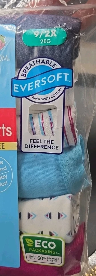 FRUIT OF THE LOOM MUJER ALGODÓN NIÑO ROPA INTERIOR CORTA 6 PK 9/2X EVERSOFT Foto 4 de 4