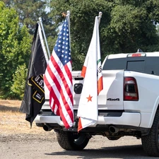 2" Hitch Mount Flagpole Holder Bracket for 3 flags Truck Car Trailer SUV RV Jeep