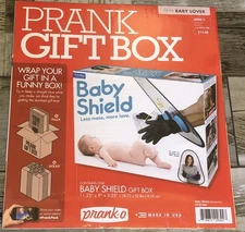 BABY SHIELD - Prank Fake Funny PARODY Baby Shower Joke Gift Box new parents