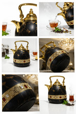 Floral Chai Teapot Kettle Luxury Retro Kitchen Serving Carafe