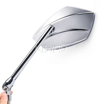 Palm II rétroviseurs chromé convex aspheric 8mm pour Vespa Kymco TGB Scooters - Photo 1/4
