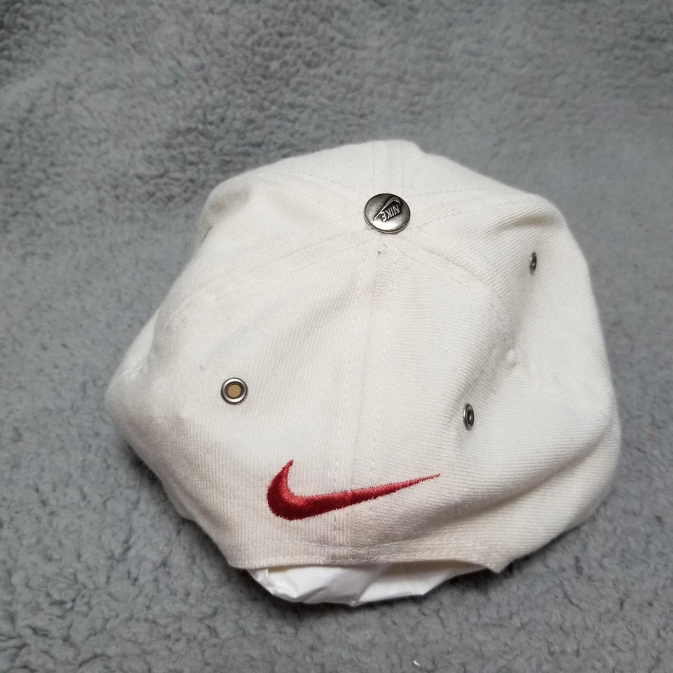 VINTAGE 90's Nike Arch Spellout Hat Cap Snap Back Black Embroidered Swoosh - Image 4 of 4