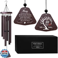 ZANIION 40th Anniversary Wedding Gifts Wind Chime 32", Happy 40 Years of Marr