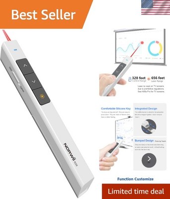 Professional Wireless Presentation Remote: 328ft Range, Lightweight & Versatile