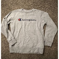 Champion Youth Crewneck Gray Sweatshirt Boy's Size L Large