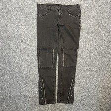 Allen B Schwartz Black Gray Studded Jeans Sna...