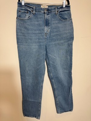 Abercrombie & Fitch 90s Straight Ultra High Rise Jeans Damen W32 L32 Blau Denim