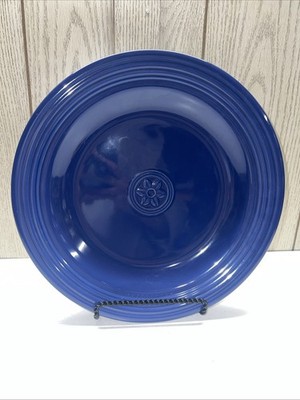 ONEIDA Petals Cobalt Blue Bell 12 1/2'' Round Chop Plate Platter Flower Center