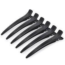 Extended Sectioning Hair Clips W/Built-In Silicone Band, 4.8" No-Crease Non-Slip