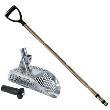Dune Poseidon 10x5 Stainless Sand Scoop w/ Hex Holes, Large  Collapsible Handle