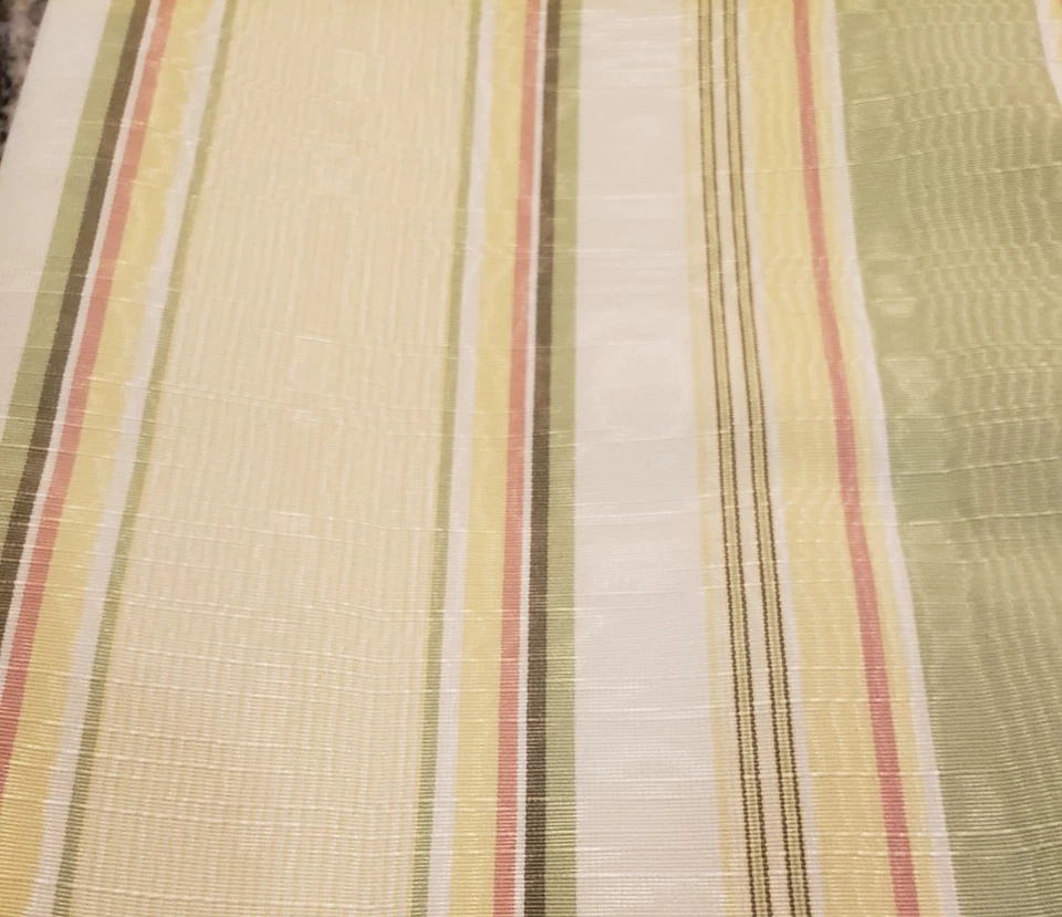 2 Pares/4 Paneles CORTINAS DE CAMPO Marca Moire Amarillo Verde Rosa Rayas 50x84 Cortinas Foto 4 de 4