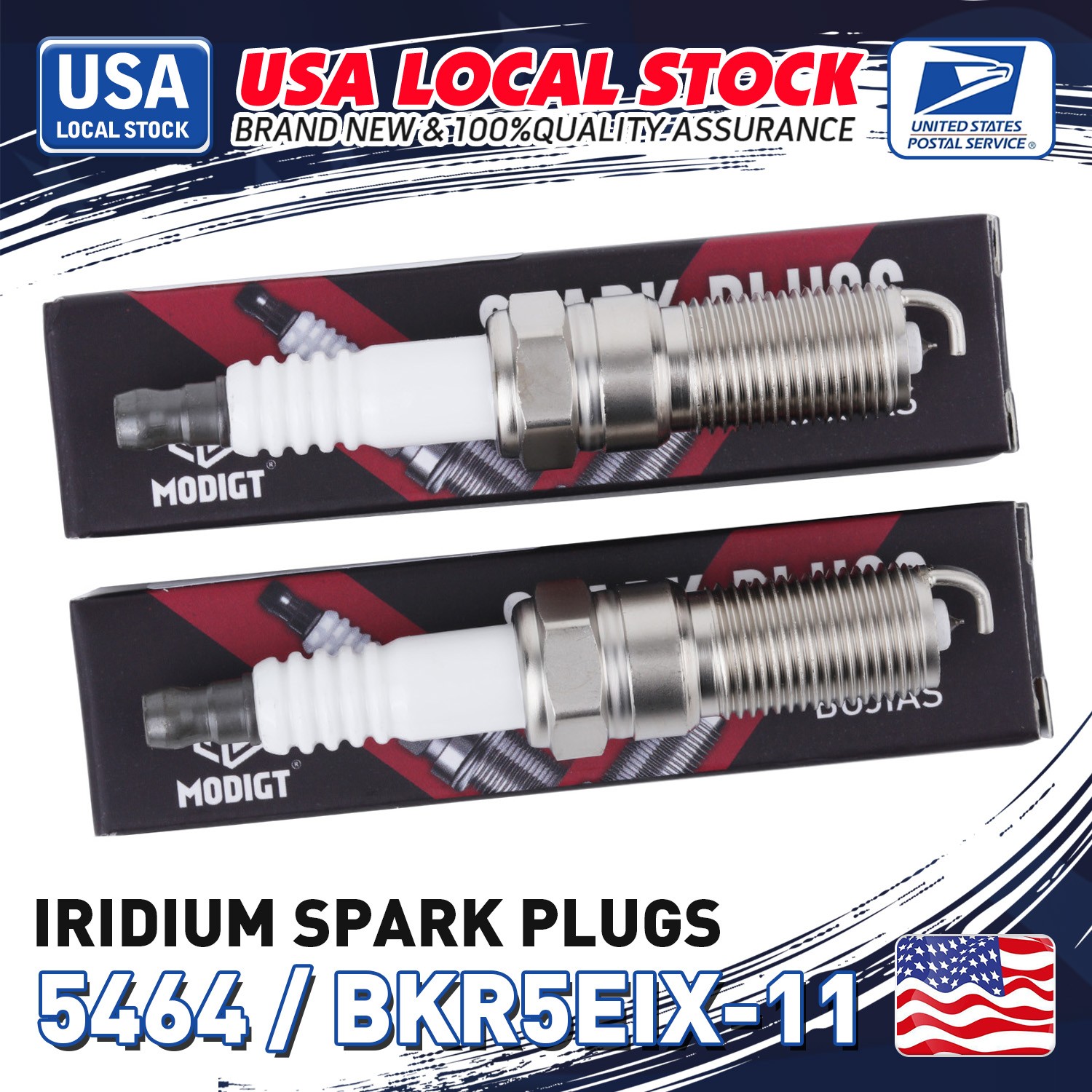 2PC Iridium Spark Plugs BKR5EIX-11 5464 For GEO HYUNDAI KIA MAZDA NISSAN ISUZU