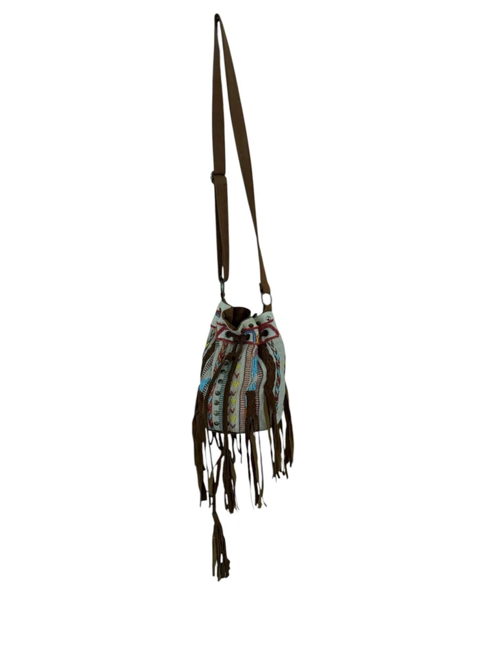 Bolso Bandolera Urban Outfitters Moda Borla Tribal Ecote Cuentas Trenza Foto 4 de 4