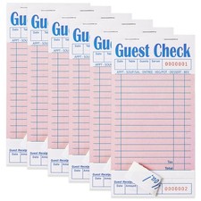 ZPARIK 6 Pack Pink Guest Checks Books for Servers Server Note 6pcs, 