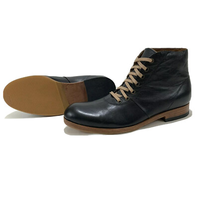 Sitrana Mens Boots Black Full Grain Leather Hand Made Chile Ankle Euro 40 US 7