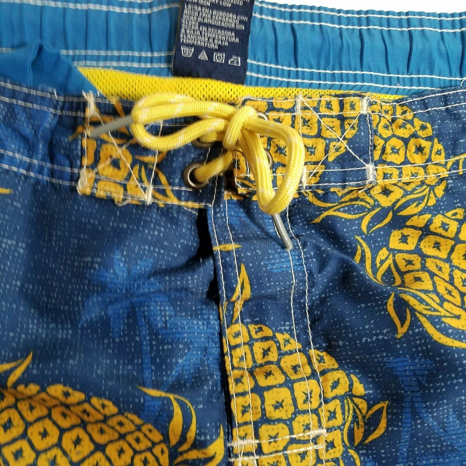 Caribbean Joe Men's Swim Trunks Large Blue with pinea… Gem