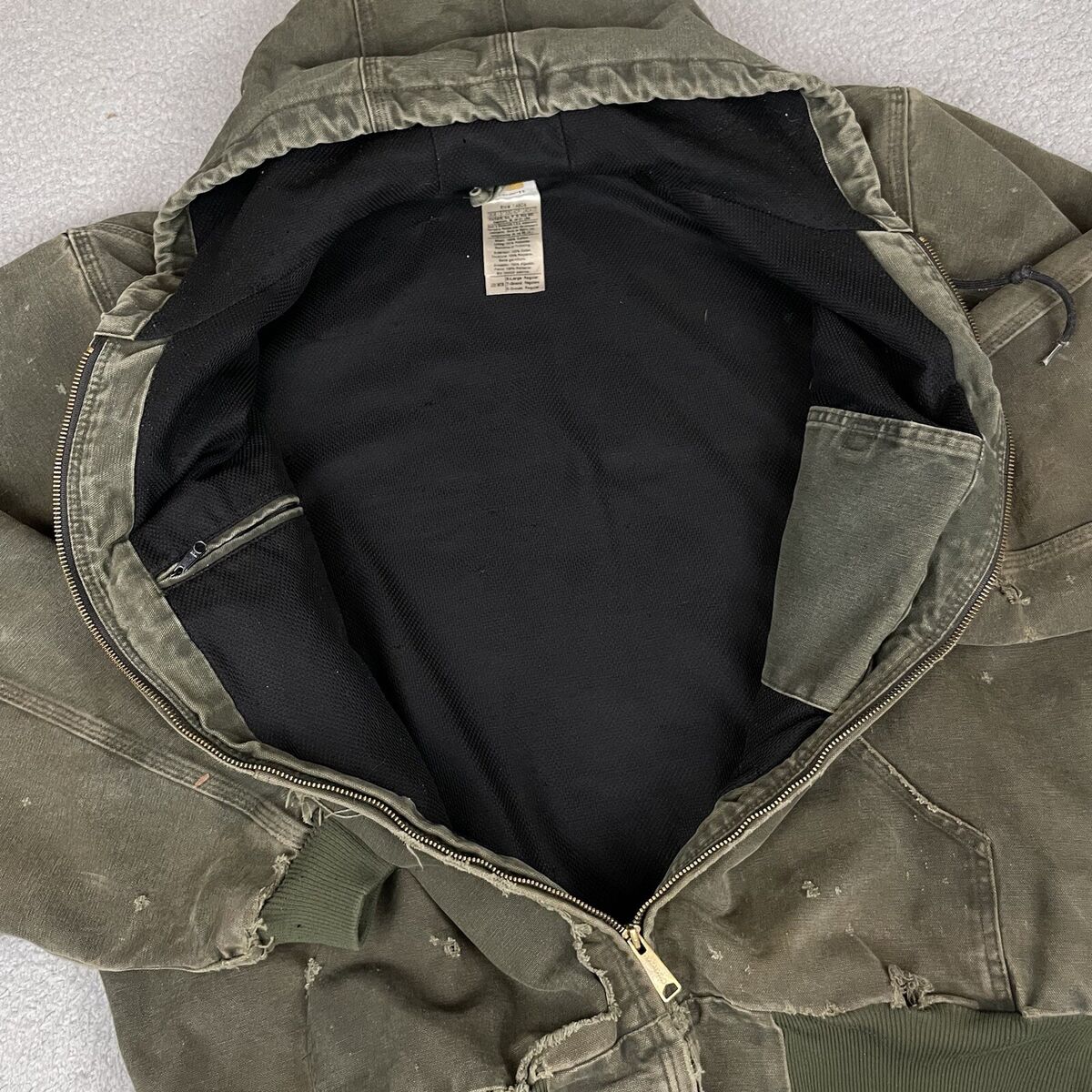 Vintage Carhartt Jacket XL Green Hooded J25 MOS Faded Vintage Carhartt Jacket XL Green Hooded J25 MOS Faded
