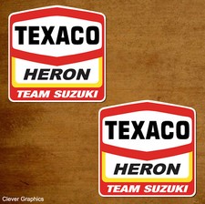 Texaco Heron Classic Bike STICKERS x2 with FREE POSTAGE. Barry Sheen