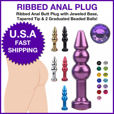 Ribbed Anal Butt Plug Jeweled Diamond w/ Tapered Tip & 2 Graduated Beaded Balls | eBay Ribbed Anal Butt Plug Jeweled Diamond w/ Tapered Tip & 2 Graduated Beaded Balls | eBay