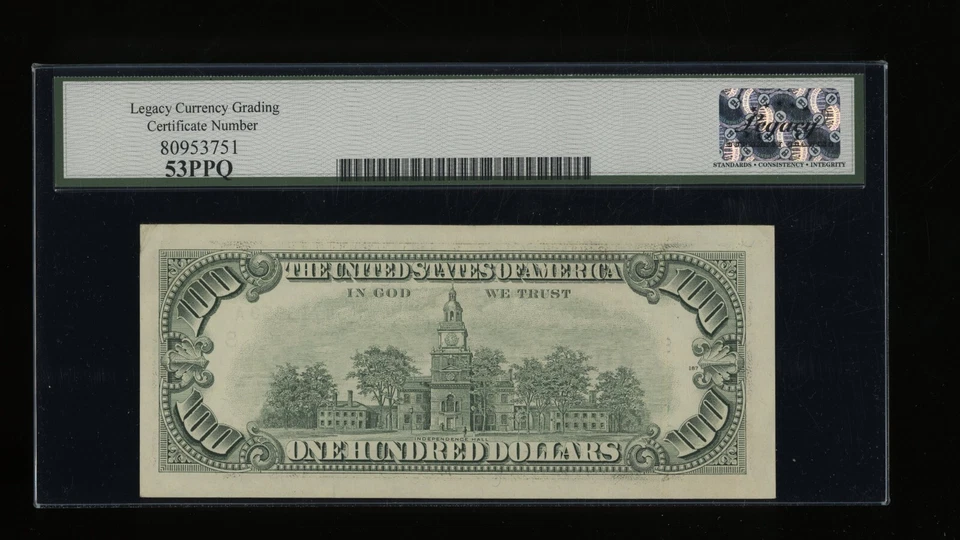 DBR 1990 $100 FRN St. Louis Fr. 2173-H Legacy 53 PPQ Serial H54713959A - Image 2 of 2