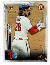 2021 BOWMAN THROUGH THE YEARS VARIATION ALEX BOHM RC 02/50 PHILADELPHIA PHILLIES