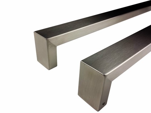 ENTRANCE DOOR HANDLE PULL SET STAINLESS STEEL 600mm LONG SATIN FINISH SQUARE - Picture 6 of 10