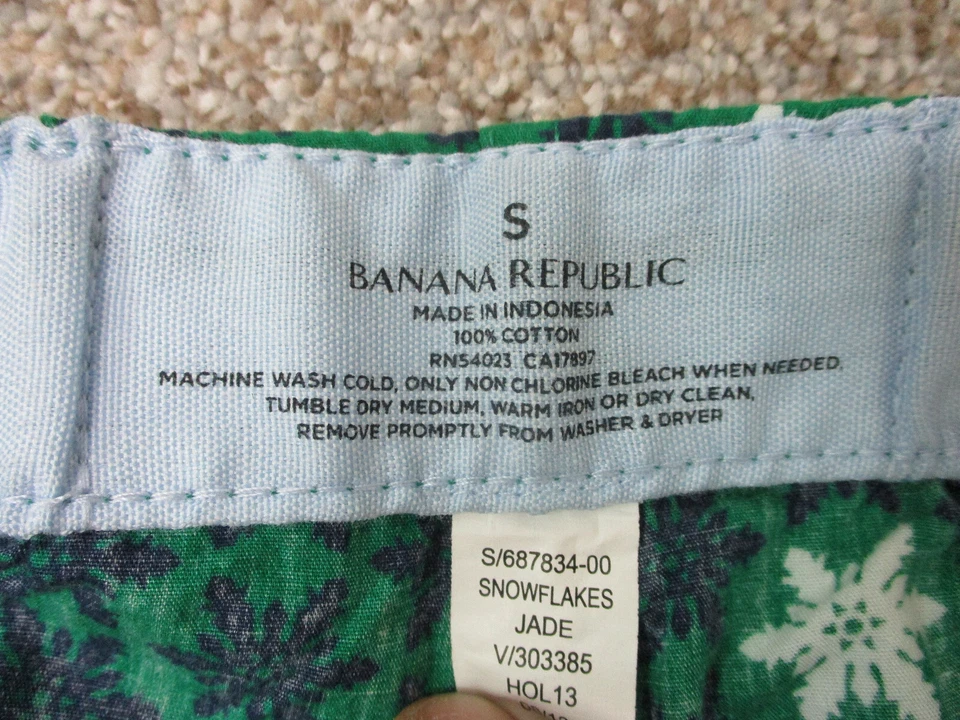 Pantalones Cortos de Pijama Banana Republic Pequeño Adulto Verde Navidad Ropa de Dormir Logo para Mujer Foto 4 de 4