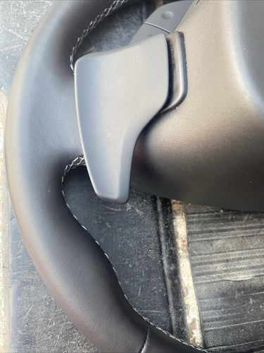2014-2019 C7 Corvette Automatic Leather D-Shaped Steering Wheel Gray Stitching - Picture 18 of 24