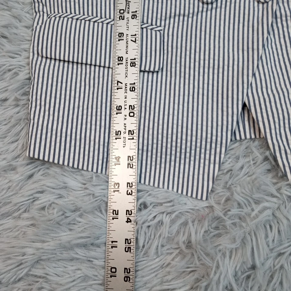 Blazer Armani Exchange Mujer 4 Azul Rayas Blazer Bolsillos Carrera Abotonada Foto 4 de 4