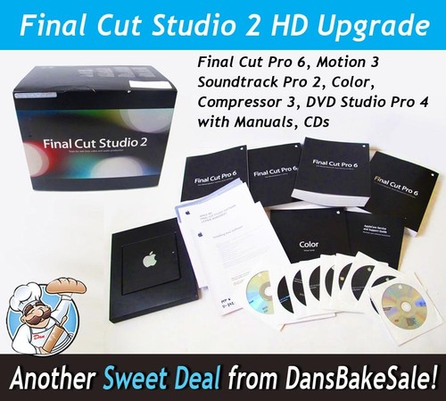 Apple Final Cut Studio 2 HD Upgrade MA888Z/A Final Cut Pro 6, Motion 3, Manuals - Picture 1 of 12