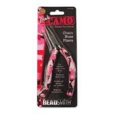 Beadsmith PINK CAMO Truly Ergonomic Pliers Chain, Round, Flat, Cutters