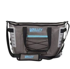 Valley Sportsman Soft Sided Cooler, Gray with Teal Accents,  30 Cans