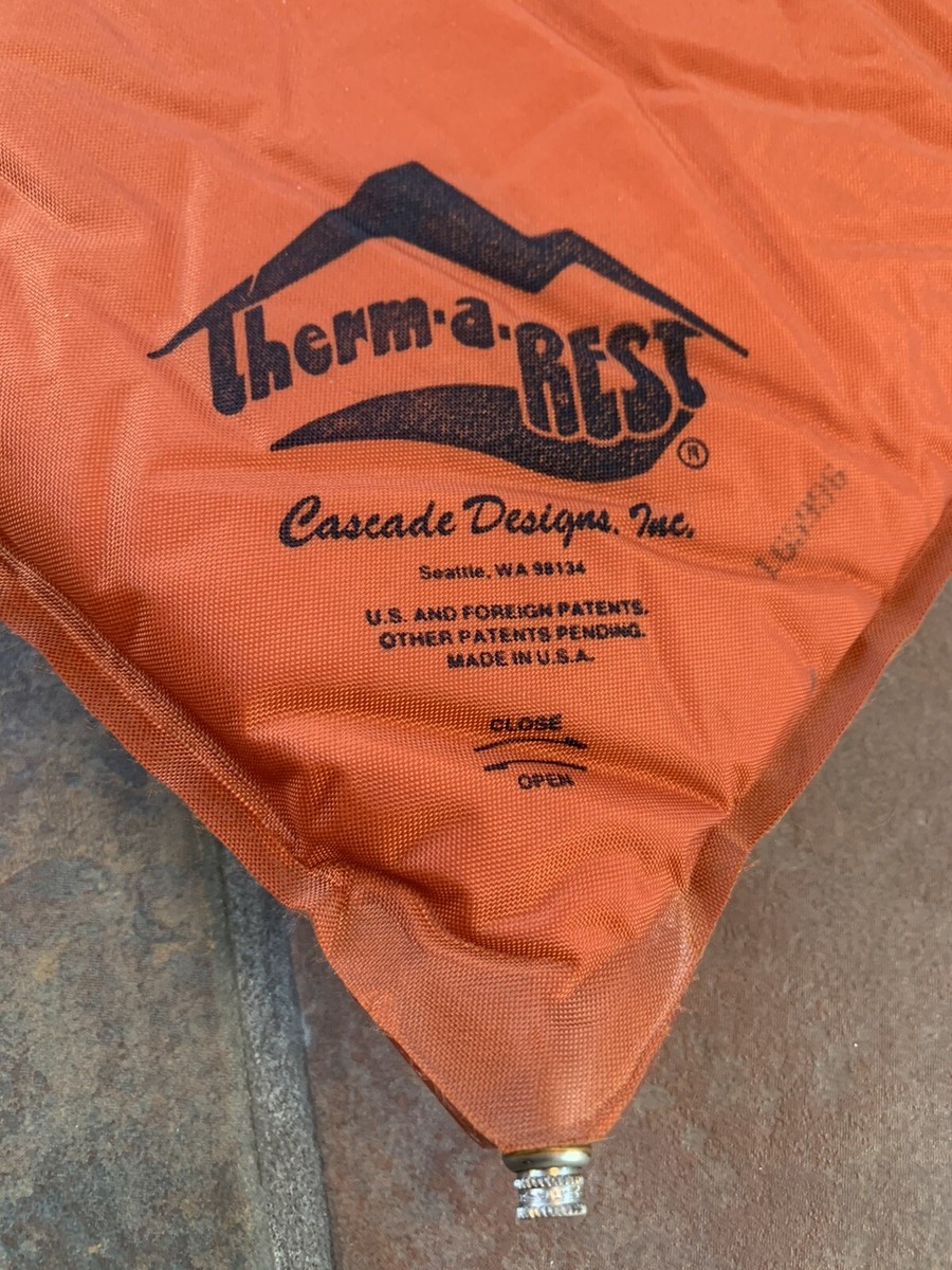 Vintage Therm-A-Rest Orange Camping Mattress Inflatable