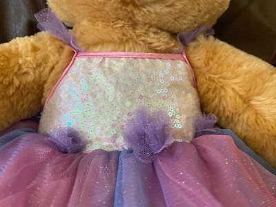 Build A Bear Workshop Pastel Light Up Dress Pink Purple Blue NEW