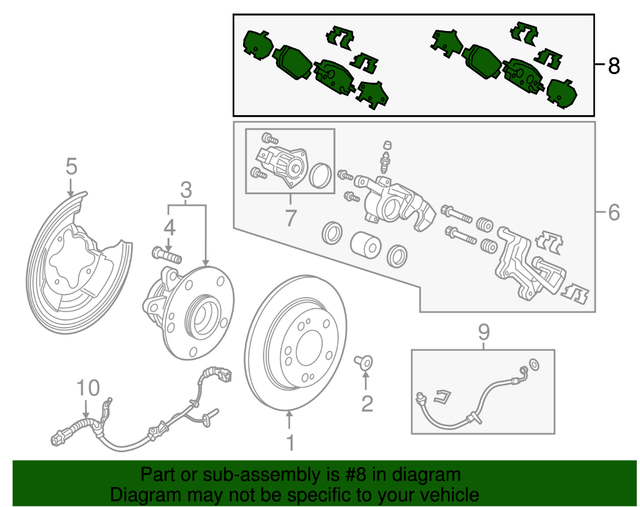 Genuine Honda 2017 2019 CRV Rear Brake Pads 43022TLAA00 CRV Pad Set