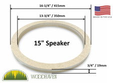 15" Inch Speaker Spacer Rings MDF Fiberglass Mounting 1 Pair