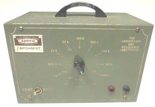 vintage SPECO CAPOHMIST for Capacitance & Resistance Substitution - WORKING - Picture 2 of 4