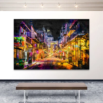 ACRYLGLAS BILD LOUISIANA ABSTRAKT WAND BILDER KUNSTDRUCK POSTER AMERIKA STADT - Bild 1 von 4