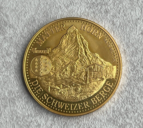Undated Switzerland Matterhorn Brass Medal L2 - Picture 2 of 2