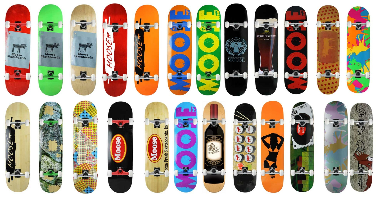 Moose Skateboard Complete Canadian Maple - Choose Graphic and Size